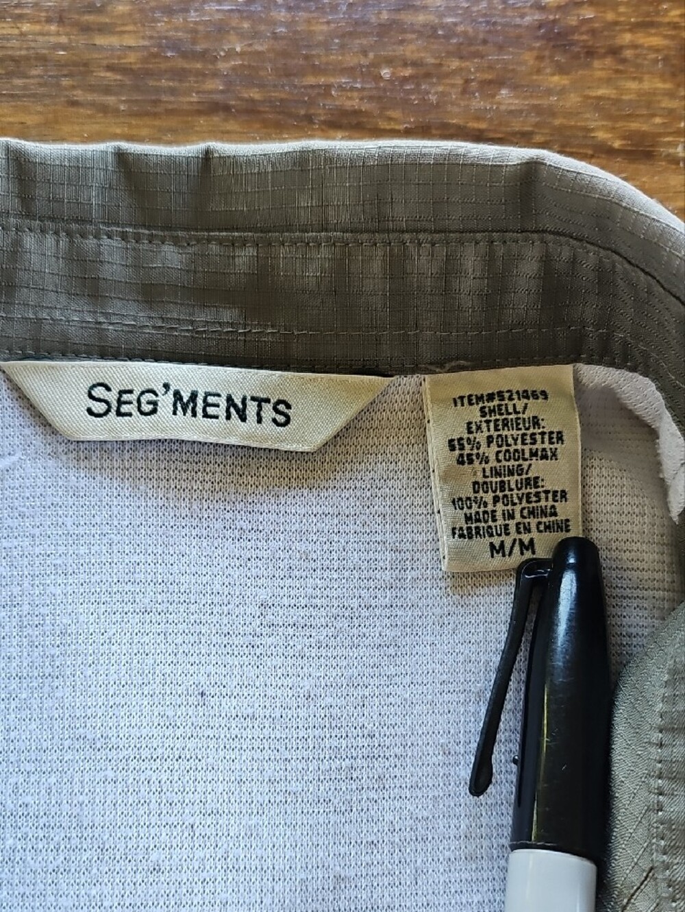 Seg'ments Sleeveless Utility Hiking Shirt Vent Back Trail Top Grey M - Picture 5 of 6